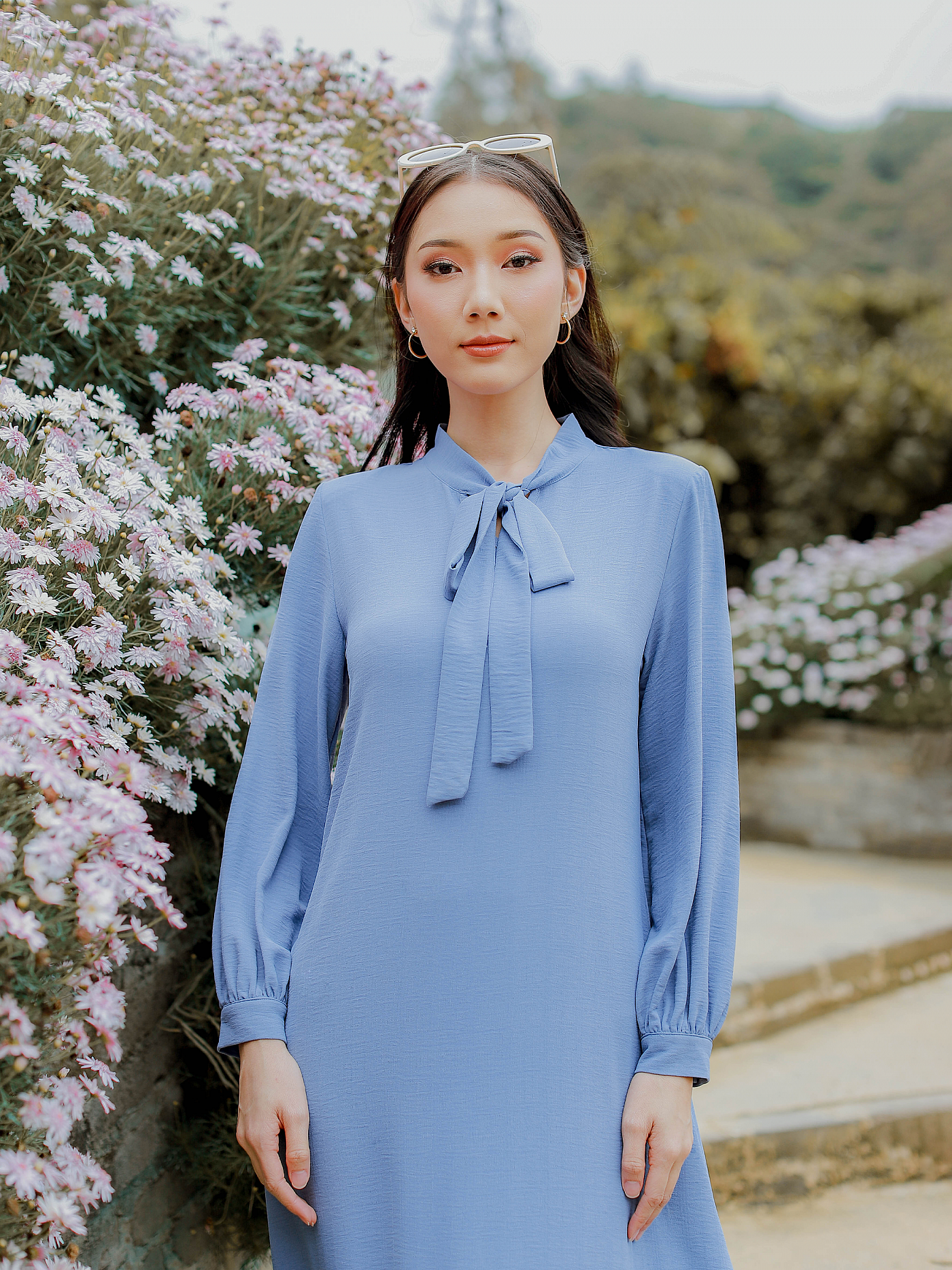 VELISAA DRESS - DUSTY BLUE